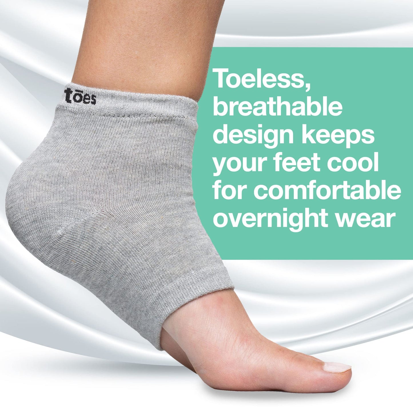 ZenToes Moisturizing Socks for Cracked Heel Treatment, Vitamin E, Olive Oil and Jojoba Oil Infused Heel Socks, Spa Gifts for Women, Relaxation Gifts for Women (Cotton Gray, Regular)