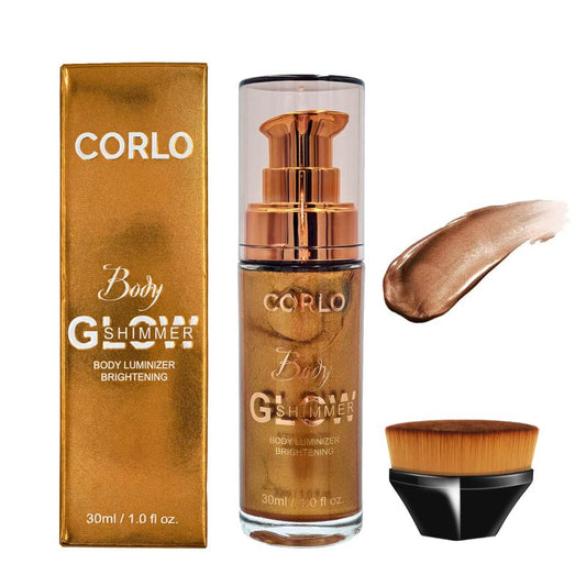 Shimmer Body Oil Glistening Bronze Natural Glow Luminizer Highlighter Waterproof Long Lasting Moisturizing for Face and Body