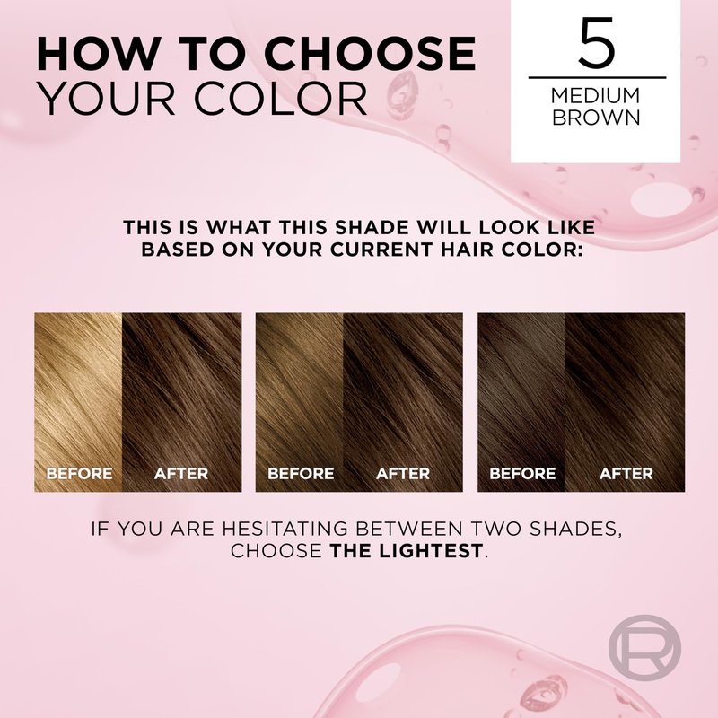 L'Oreal Paris Excellence Crème Permanent Hair Dye, Triple Care Hair Color with Hyaluronic Acid for 100% Gray Coverage, 5 Medium Brown, 1 Kit (Packaging May Vary)