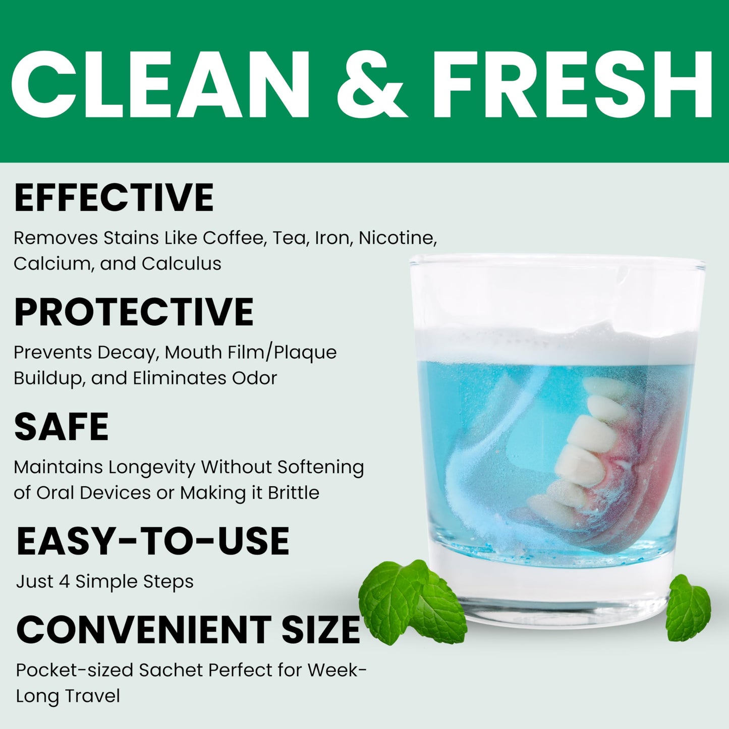 ProTech Retainer Cleaner - 90 - 120 Cleanings (0.23 Per Cleaning) 12 Pack/3 Month Supply - For Clear Aligners, Dentures, Retainers, Mouth Guards & Night Guards - Cleaning Crystals, Mint