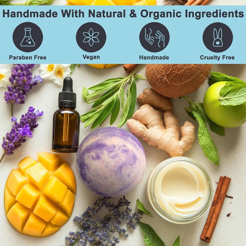 Luxury Bath Bombs Gift Set for Men | 24 Fizzy Bath Bombs with Essential Oils & Shea Butter - Vegan Spa Present for Dad, Husband, Boyfriend