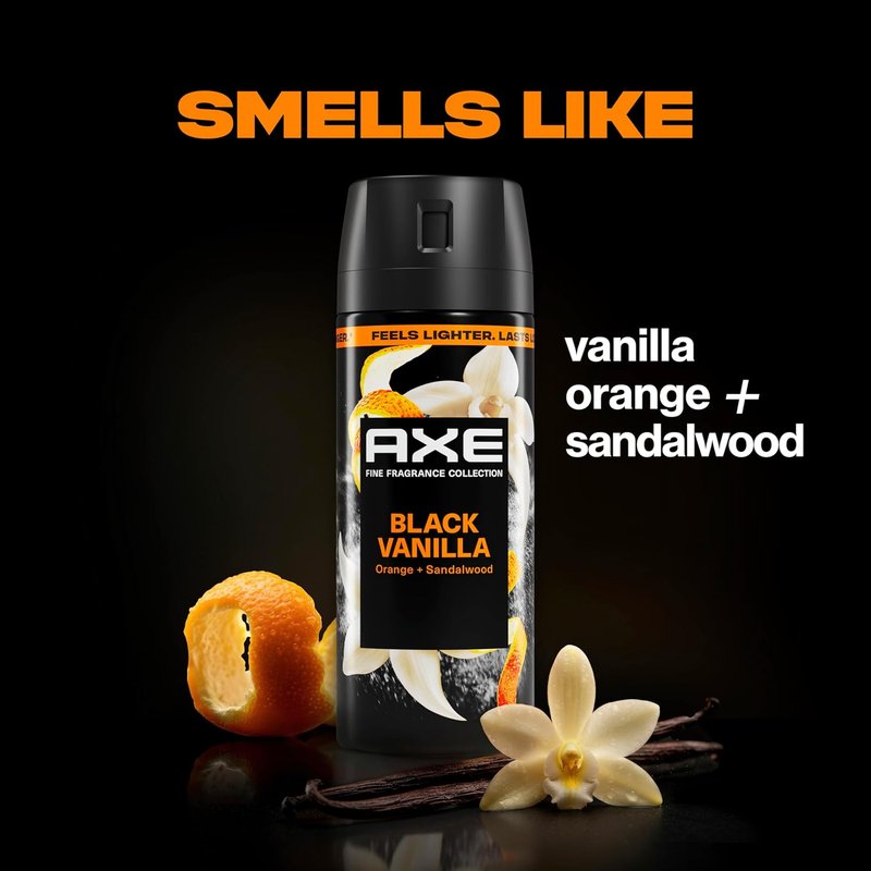 Axe Body Spray - Black Vanilla Fine Fragrance | Aluminum-Free, 72-Hour Freshness, 2.9 oz