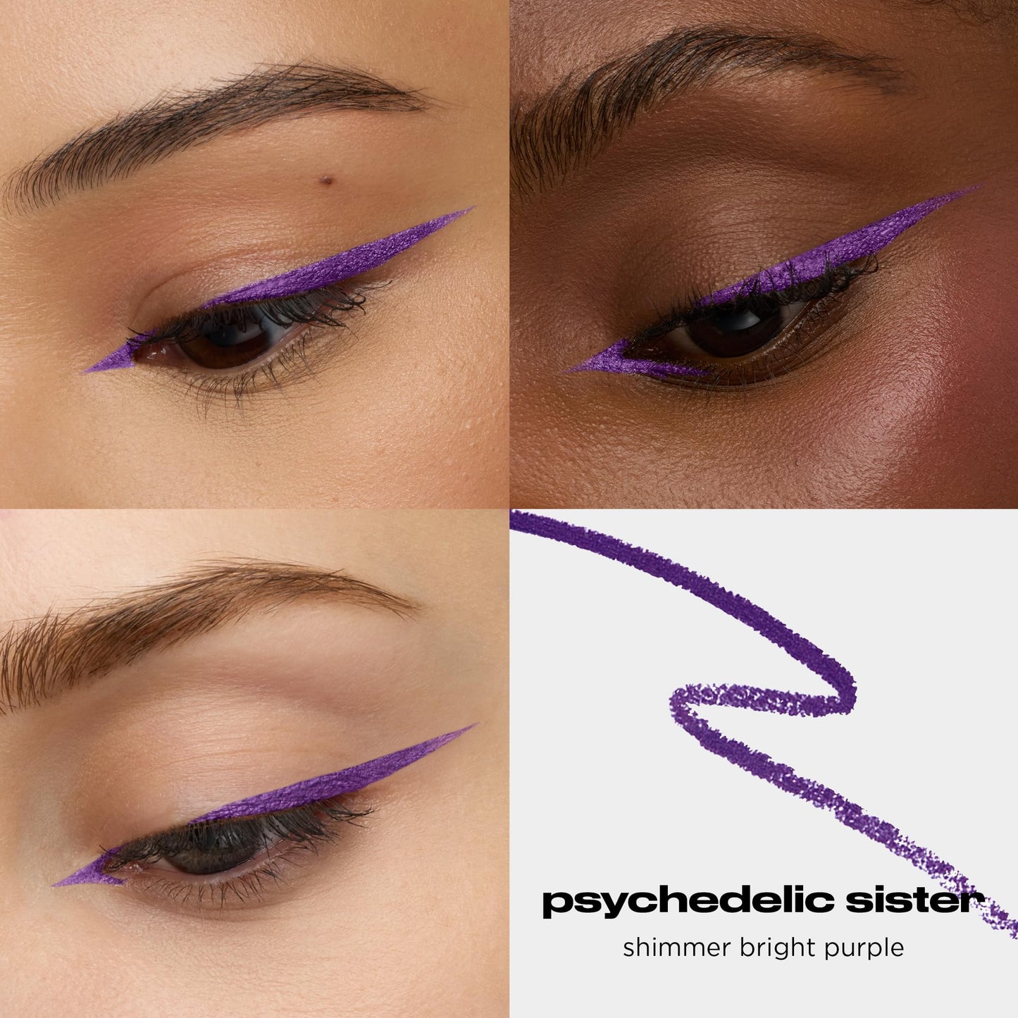 URBAN DECAY 24/7 Glide-On Waterproof Eyeliner Pencil - Smudge-Proof, Long-Lasting, Transfer-Proof, Up to 16HR Wear, Smooth No-Tug Formula, Psychedelic Sister (Bright Purple Shimmer) - 0.04 oz