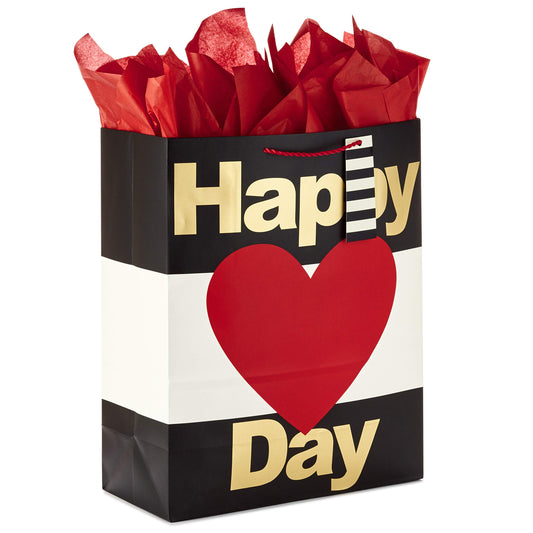 Hallmark 15.5" Extra-Large Valentine's Day Gift Bag With Tissue Paper (Happy Heart Day)