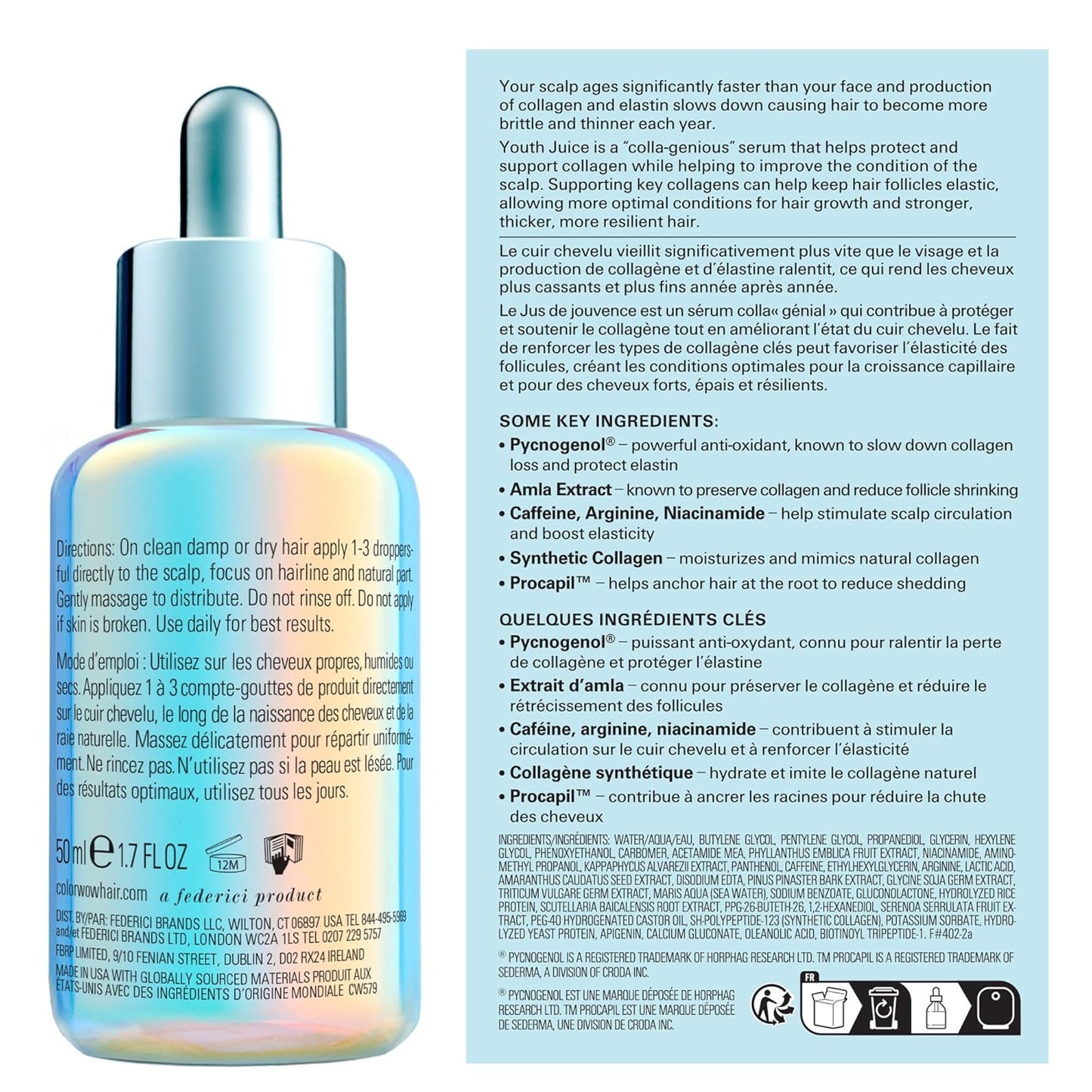 COLOR WOW Youth Juice Collagen Scalp Treatment - Boost Scalp Collagen for Stronger, Thicker Hair | Promotes Optimal Growth Conditions
