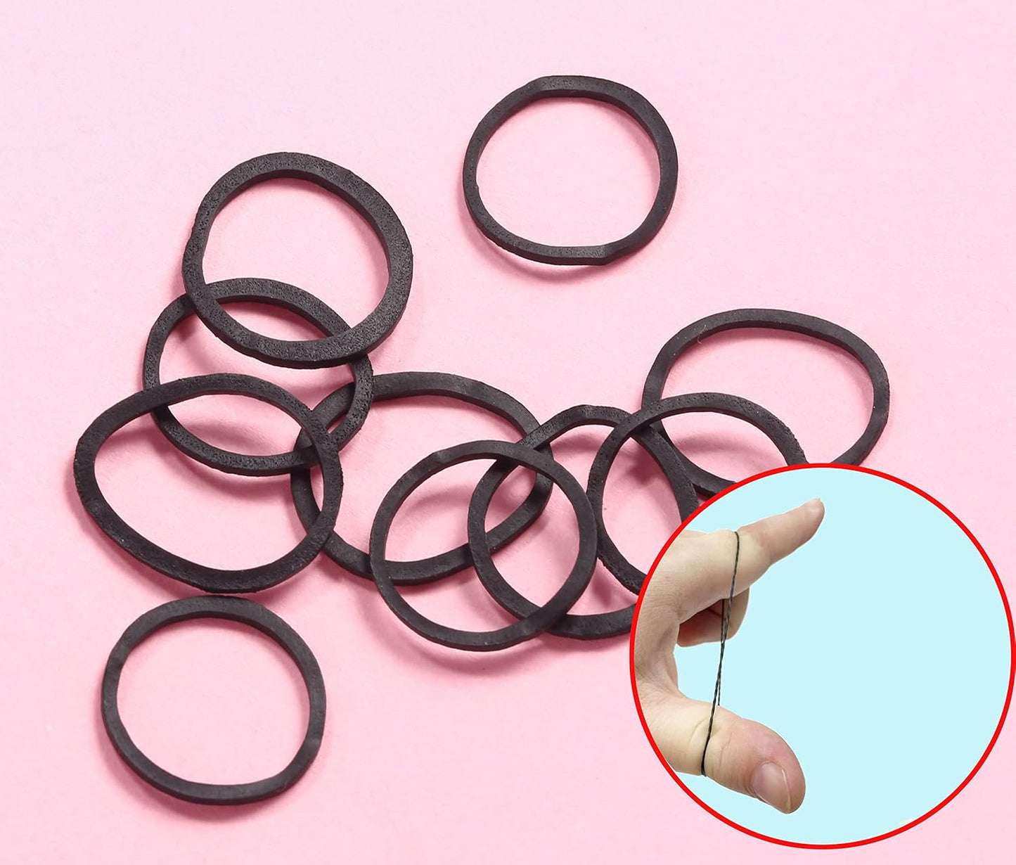 Mini Rubber Black Elastic Hair Ties Bands with a Box, BEBEEPOO 2500pcs Small Black Rubber Bands for Hair, Soft - No Damage - STRONG - REUSEABLE (2500pcs black)