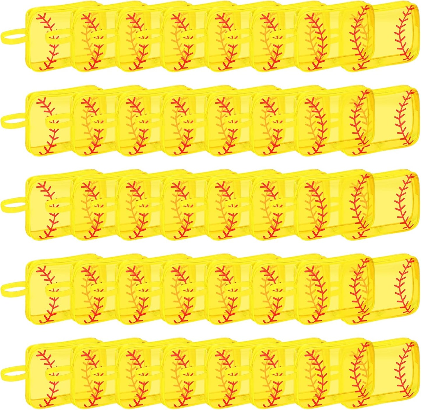 Softball Goodie Bags - 40 PCS Clear PVC Pouches | Waterproof Travel Organizers for Team Gifts