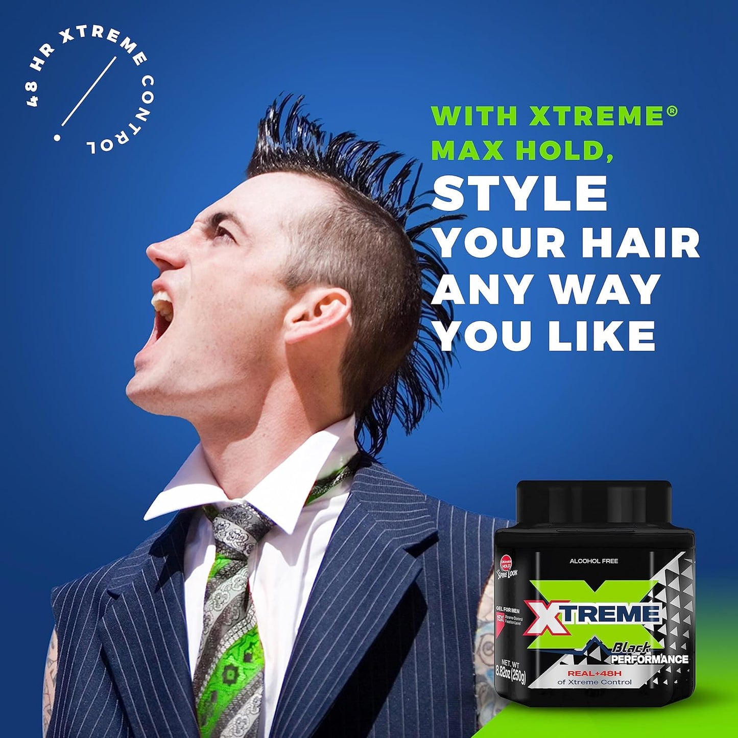 Xtreme Performance Black Hair Gel - Aloe Vera Infused, 8.82 oz Jar | Pack of 12