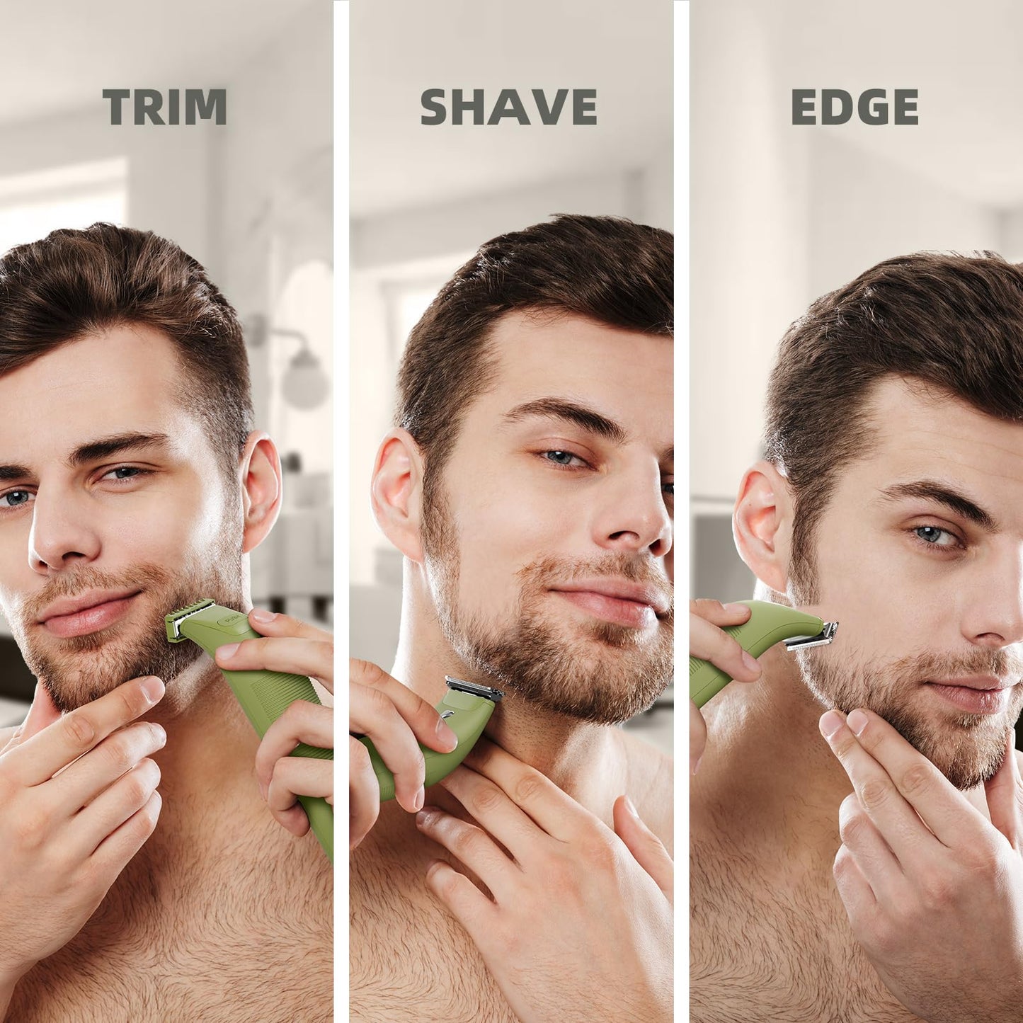 VIKICON Body Hair Trimmer for Men & Women: Safety Electric Razor for Pubic, Legs, Chest, Face w/Dual-Sided Single Blade & 5 Guide Combs, Waterproof Smooth Intimate Shaver, 150min Long Battery Life