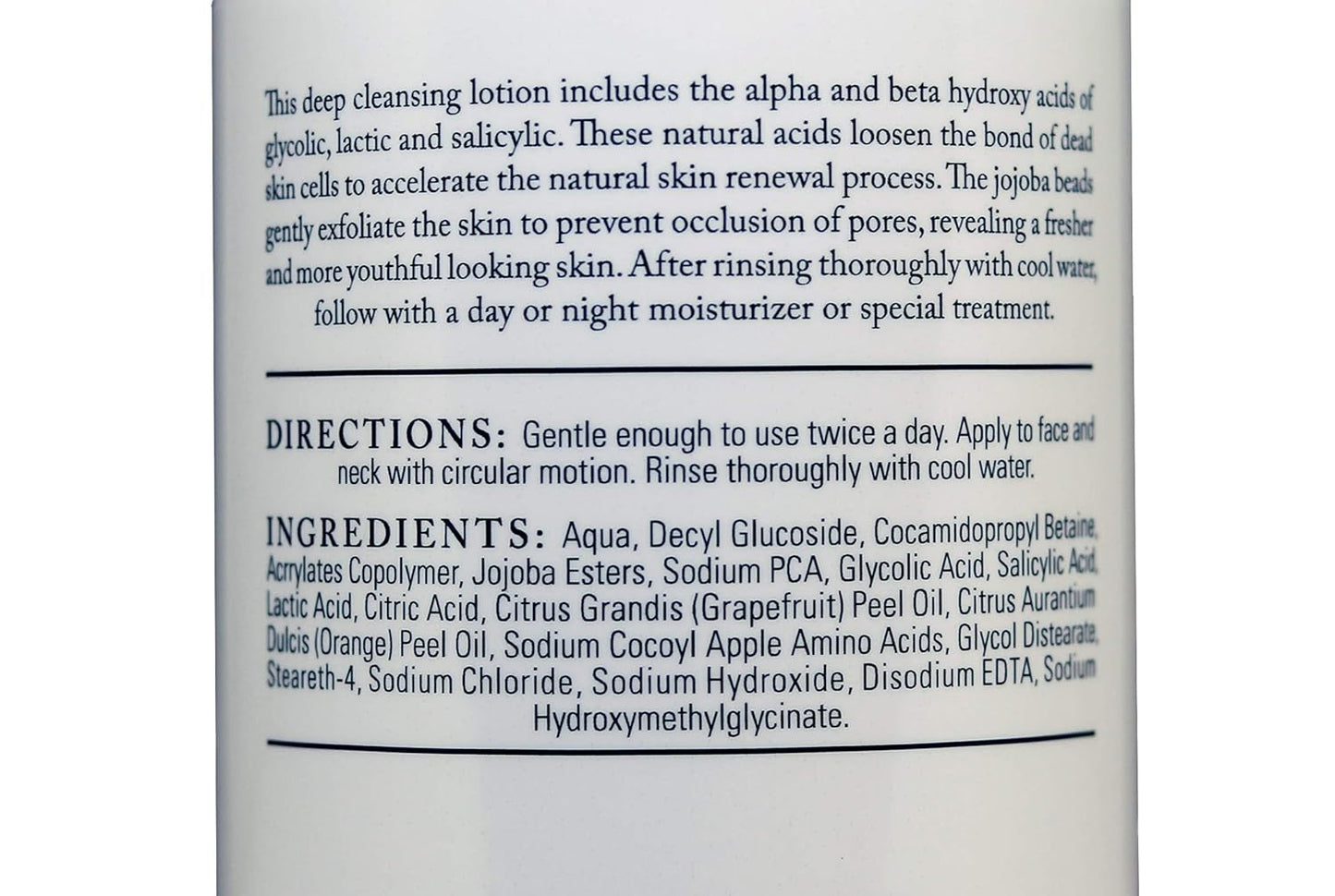 AHA/BHA Exfoliating Cleanser with Jojoba Oil - Deep Cleanse & Refresh 8 oz