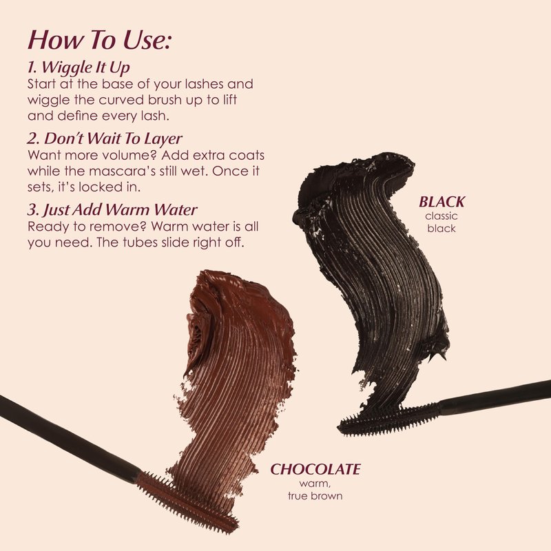 PERSONA Volumizing Black Tubing Mascara | Lift, Lengthen & Define | Buildable Volume Without Clumps | Long-Wear, Water-Removable | Vegan, Cruelty-Free & Gluten-Free (0.33 fl oz) | Made in Italy
