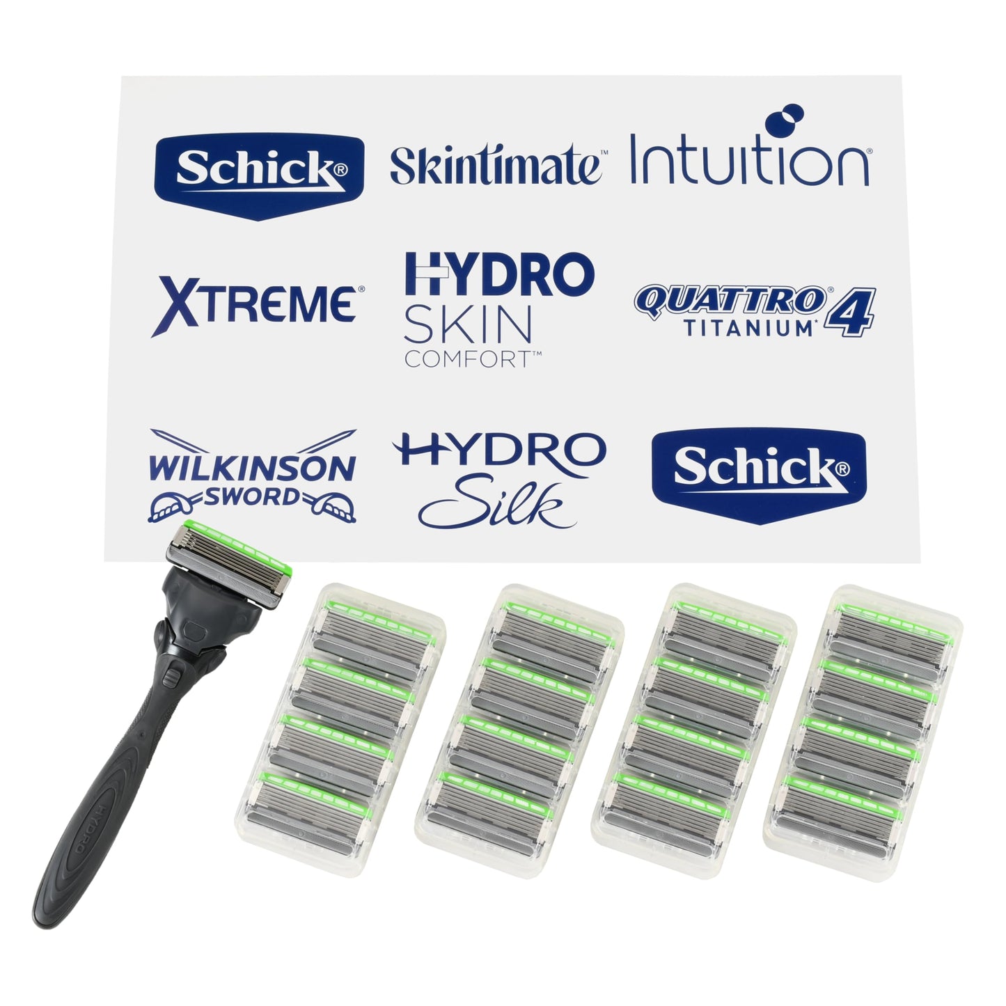 Schick Hydro Sensitive Razors for Men | 5-Blade Mens Razors for Shaving, 1 Mens Razor Handle with 17 Razor Blades Refills