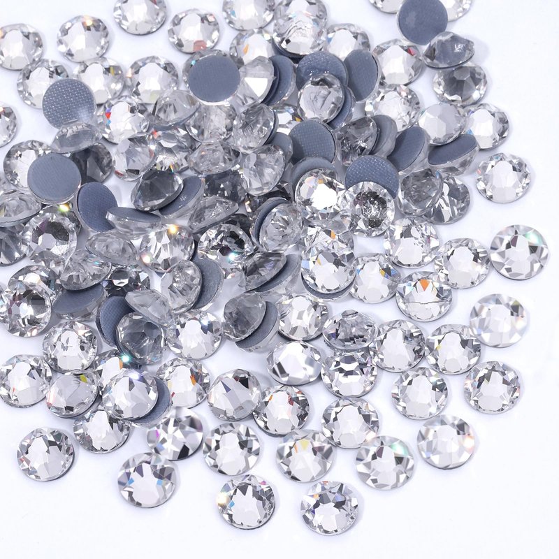 Novani Hotfix Rhinestones 1440pcs Clear Round Iron on Rhinestone Style 2088 Sparkly Crystal Gemstones for Fabric and Crafting, SS34 (7.0-7.3mm)