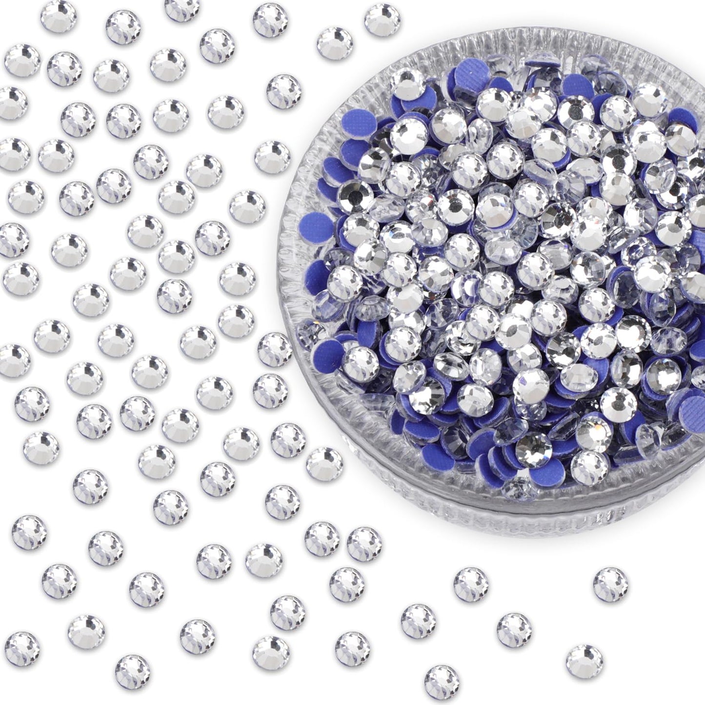 NCB 14400pcs Hotfix Crystal Rhinestones for Clothes Crafts, Hot Fix Bulk Flatback Crystals, Iron on Hotfix for DIY Decoration 100 Gross (Clear Crystal, ss20/14400pcs)