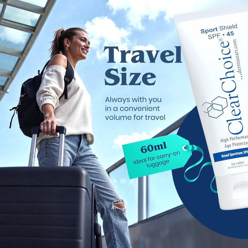 Clear Choice Sport Shield SPF 45 – Mineral Sunscreen & Moisturizer | Non-Greasy Broad-Spectrum Face & Body SPF | Micronized Zinc Oxide | No White Cast | Dermatologist Recommended 60 ml / 2 oz