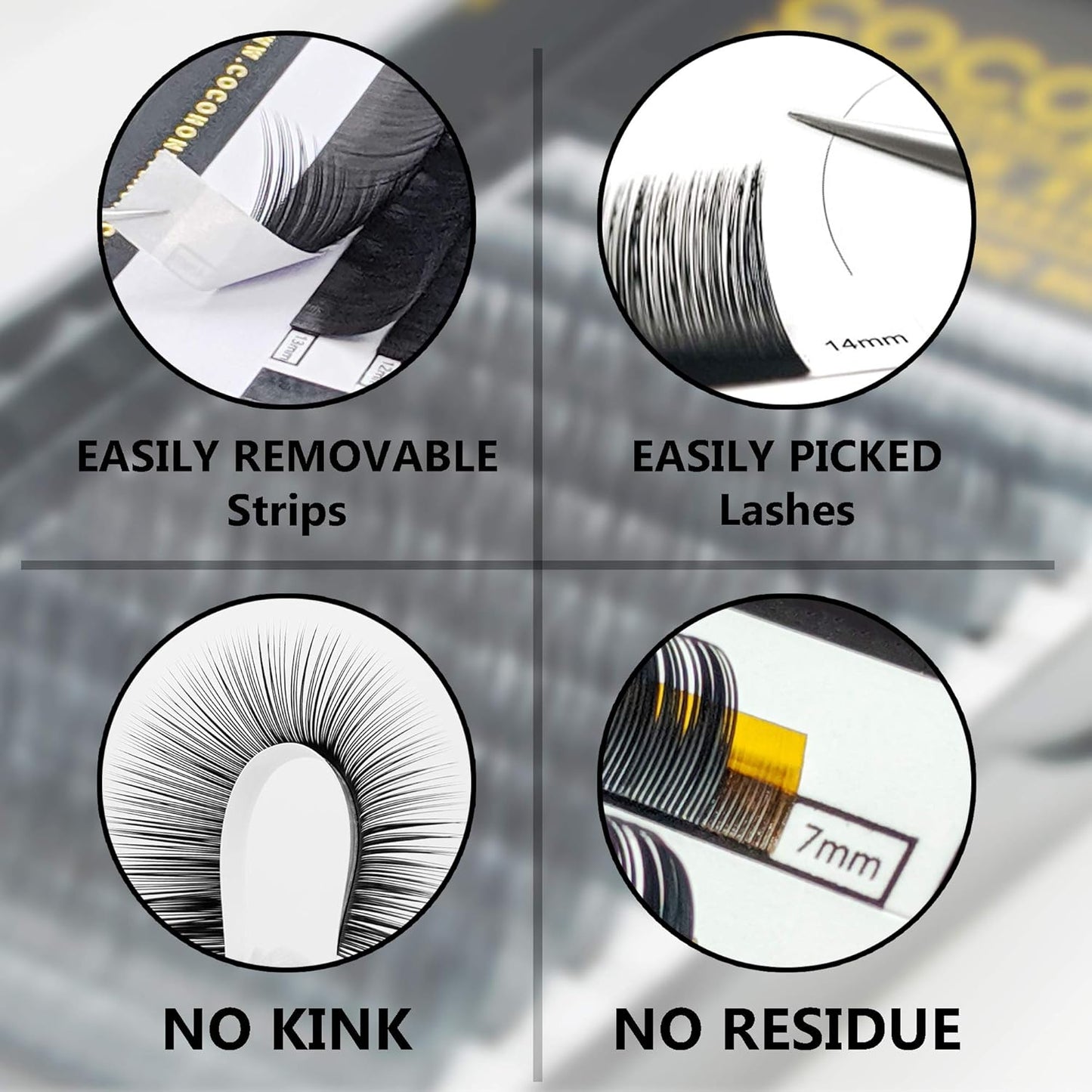 Coco Honey Eyelash Extensions - 3D Volume C Curl Faux Mink Lashes | 0.07mm Thickness, 9mm Length