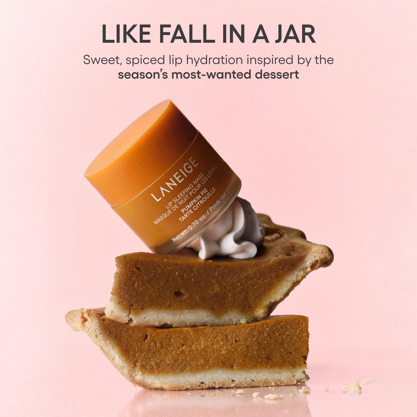 LANEIGE Lip Sleeping Mask, Pumpkin Pie: Nourishing Overnight Lip Treatment with Vitamin C, Shea & Murumuru Butter for Hydrating Dry, Flaky Lips