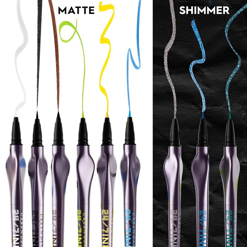Urban Decay 24/7 Inks Liquid Eyeliner Pen - Water-Resistant, Smudge-Proof, Fine Tip Graphic Liner | Bold Matte & Shimmer Colors - 0.01 fl oz