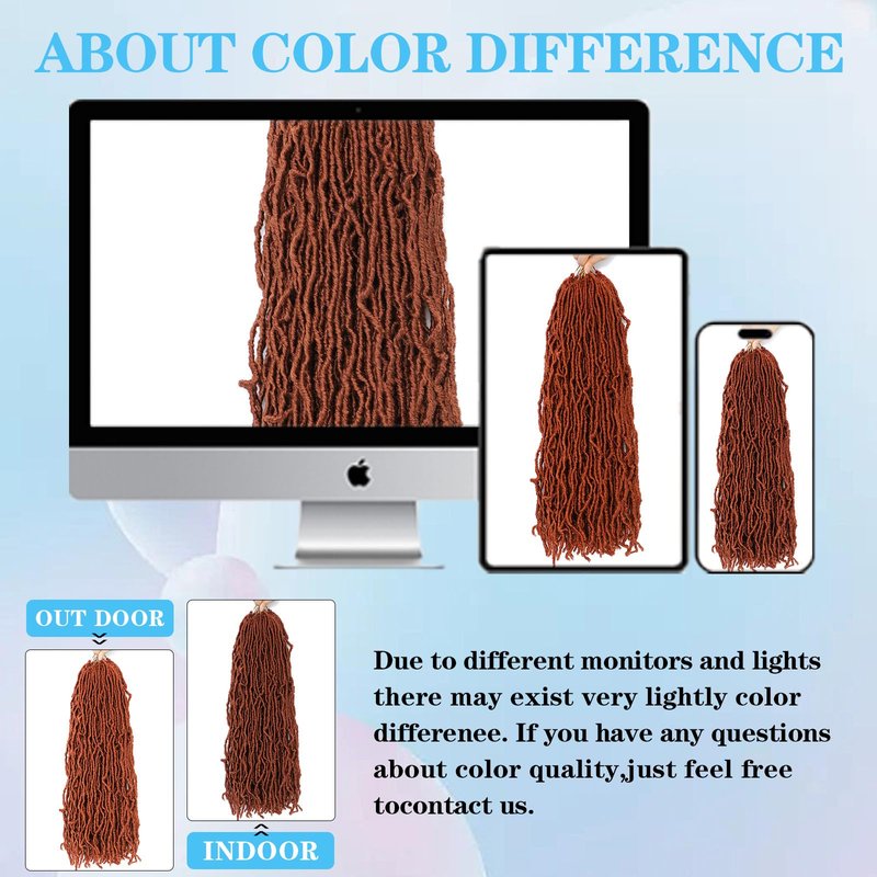 24 Inch Soft Locs Crochet Hair 8 Packs Pre Looped Faux Locs Crochet Braids Goddess Locs Hair For Black Women（24Inch 8pcs,4#）