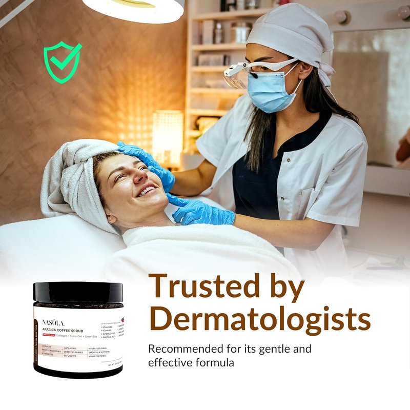 Arabica Coffee Body Scrub - Exfoliating Scrub with Collagen, Green Tea & Glycolic Acid | Radiant Skin & Cellulite Treatment