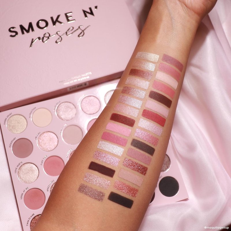 ColourPop Smoke N Roses Eyeshadow Palette - High-Pigment Rose & Smoky Shades | Metallic & Matte Finishes (1.16 oz)