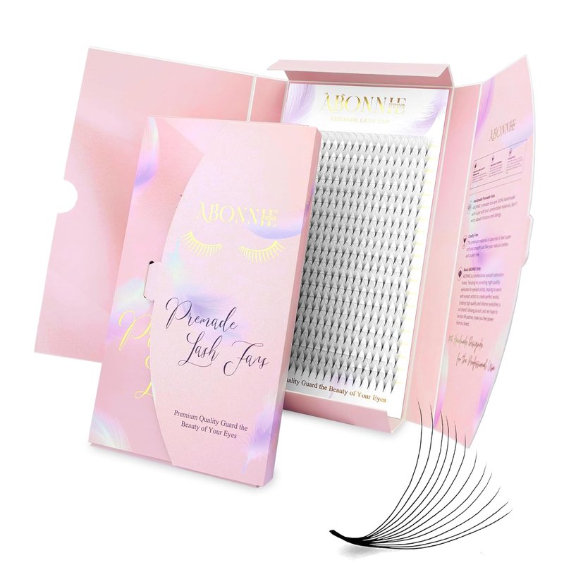 Eyelash Extensions Premade Fans - 400 Fans 12D 13mm, 0.05 Thickness D Curl, Soft Cashmere, Black