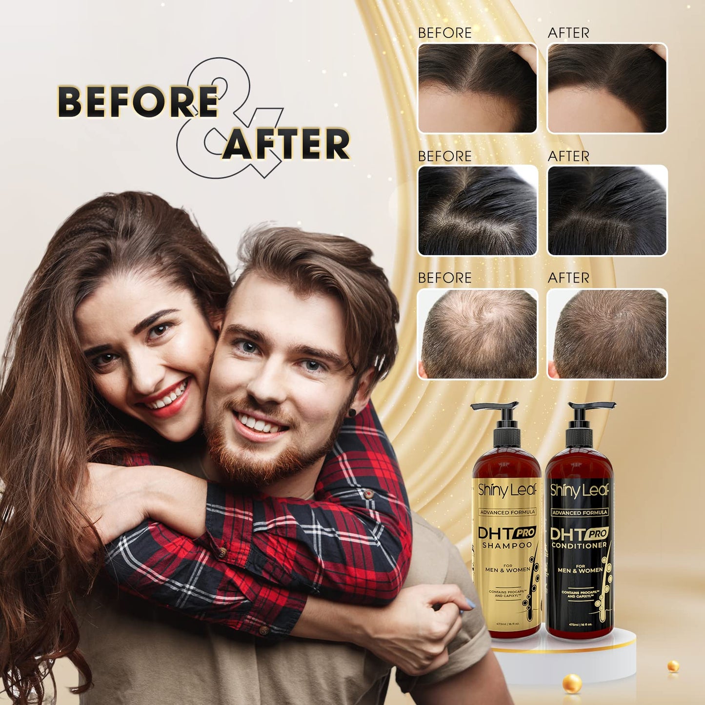 Shiny Leaf DHT Pro Shampoo with Procapil & Capixyl for Thinning Hair, 16 oz