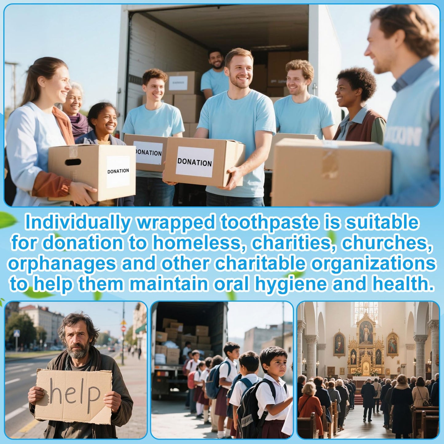 Travel Toothpaste Bulk, 6g/0.21oz White Disposable Toothpaste Suitable for Hotels, Camping, Guests, Homeless People, and Charitable Organizations (300-PACK)