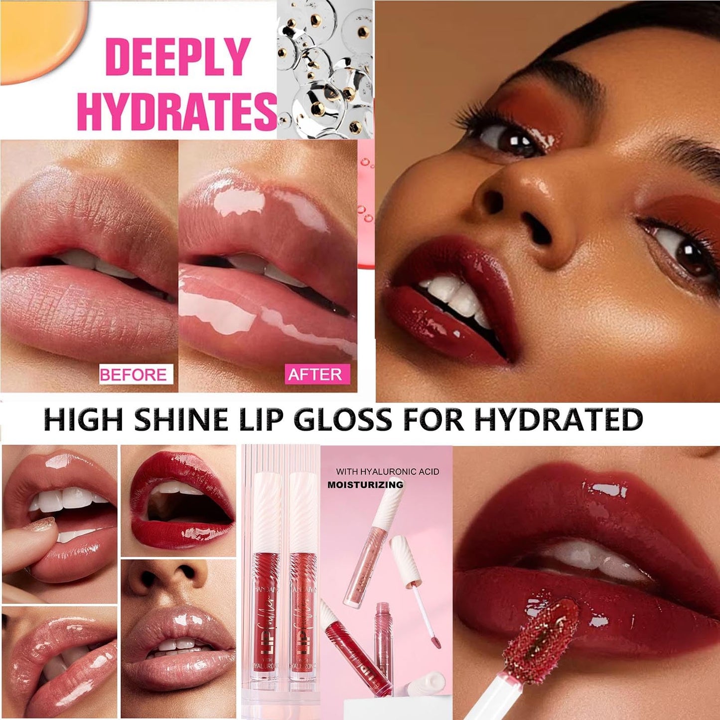 brown chocolate Lip GlossTinted Glitter Lipgloss Lip Oil Kids Teens Moisturizing Lipstick Lip Balm High Shine And Vegan Plumping Lip Gloss For Women Girls Long-Lasting Dry Lip Care lip pumper gloss 06