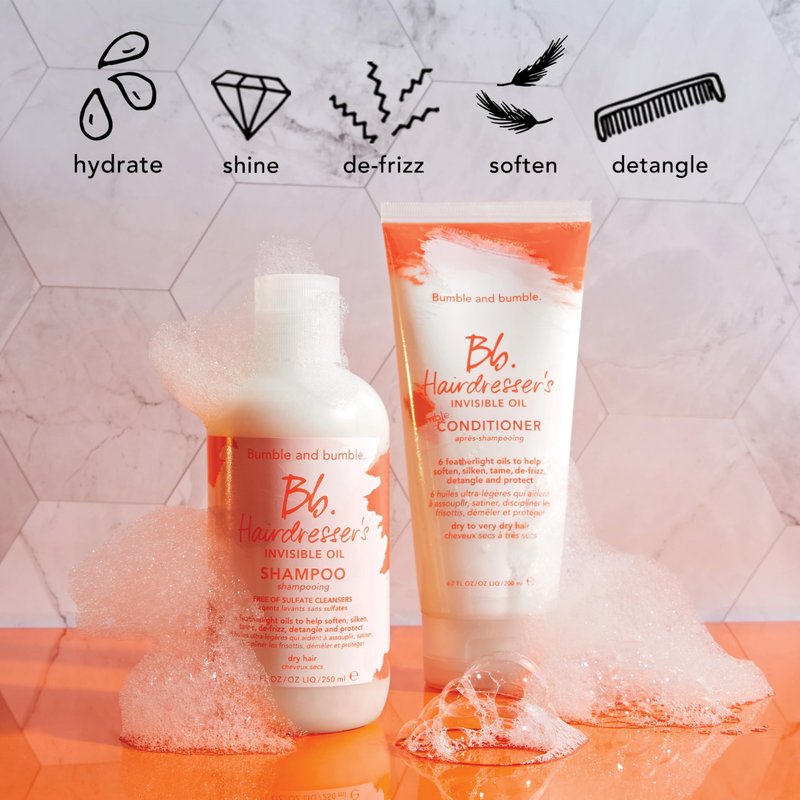 Bumble and bumble. Hairdresser's Invisible Oil Travel-Size Hair Set for Hydration + Frizz Reduction | Shampoo, Conditioner + Hair Primer | 3-Piece Set | Travel Size