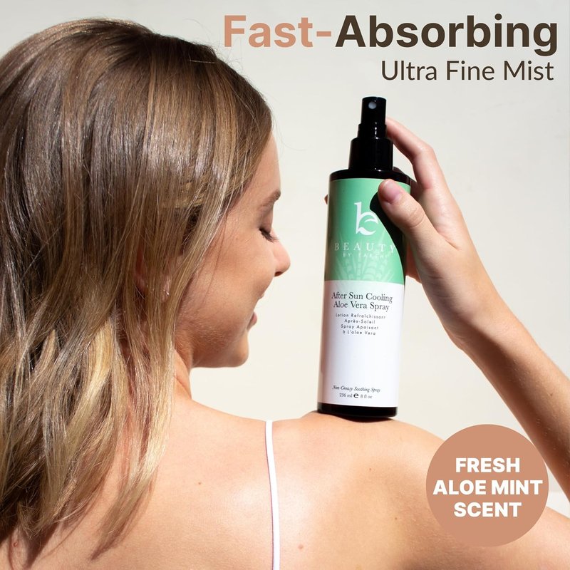 Aloe Vera After Sun Cooling Spray - Organic Formula for Sunburn Relief & Skin Hydration | Fast Absorbing, USA Made