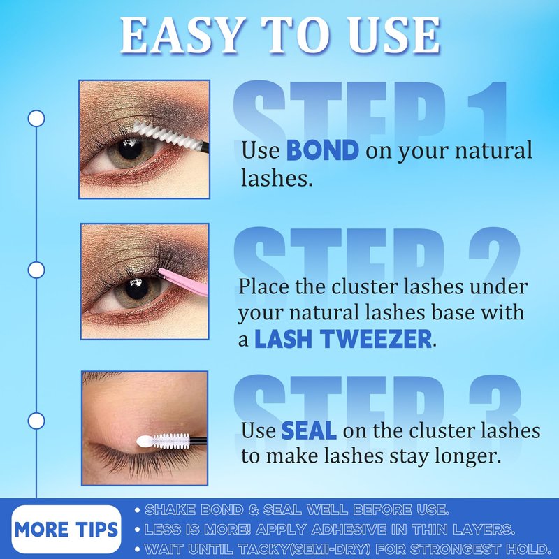 Starryzoom Lashes Clusters Kit Natural Volume Wispy Cluster Eyelash Extensions 336Pcs D-Curl DIY Individual False Eyelashes 8-16MM Mixed with Bond Seal Tweezers