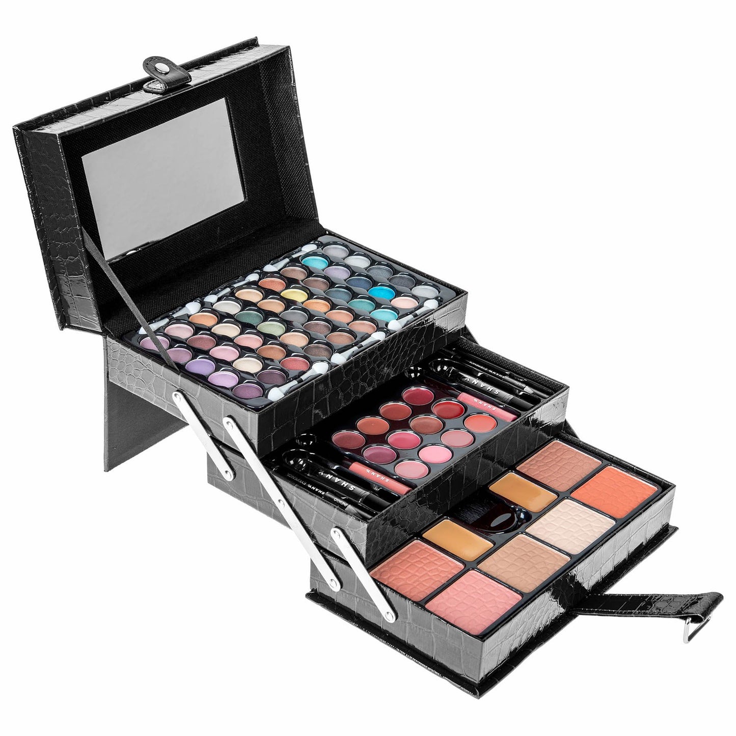 SHANY All In One Makeup Set, 67 Colors Eyeshadow, Blushes, Face Powder, Lipstick, Eye liners, Make up Pencils and Cosmetics Mirror - Makeup Kit With Reusable Beauty Organizer Train Case - Pink