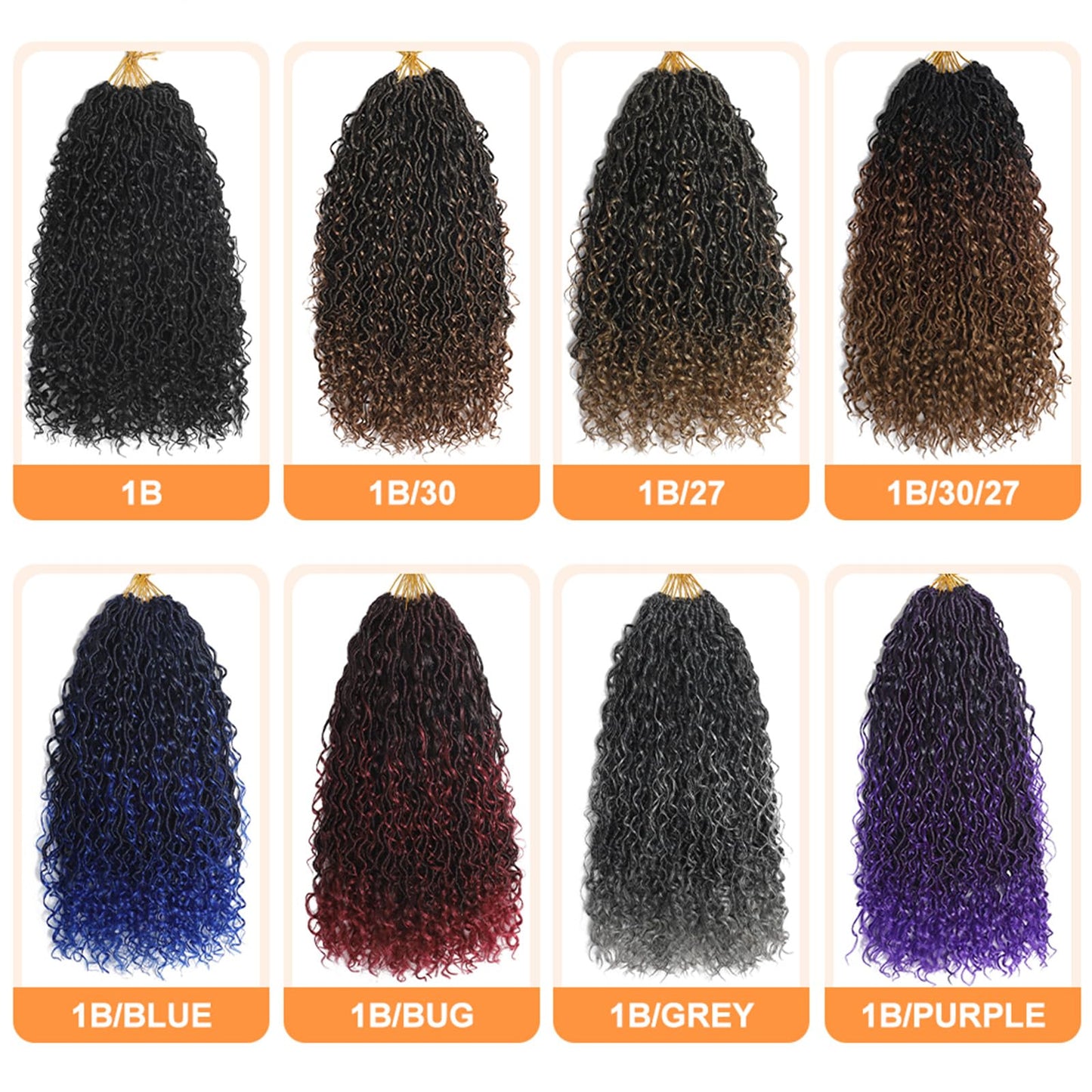 24 Inch Goddess Locs Crochet Hair 8 Packs Faux Locs Crochet Hair for Black Women 1B/Purple Pre-curled River Locs Hair for Women Pre Looped Bohemian Hair Synthetic Extensions (1B/Purple,24 Inch)