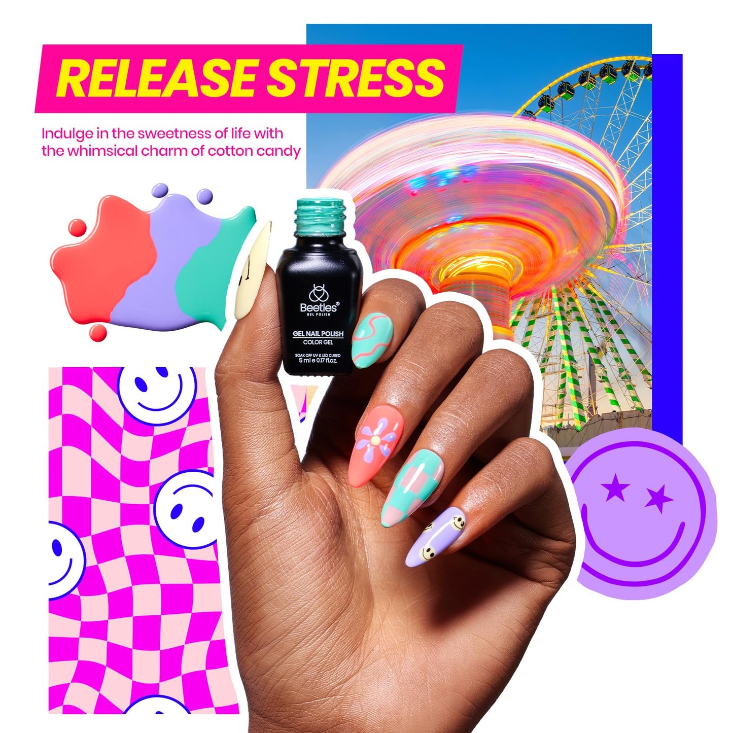 Beetles 69 Pcs Gel Nail Polish Kit with U V Light - 35 Colors Gel Polish Nail Kit with with Base & Glossy Top Coat Soak Off DIY Salon Beginner-friendly Manicure Nails Stuff Gifts for Women