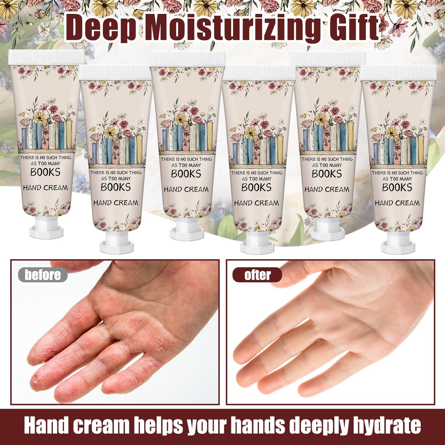 Leelosp 12 Pcs Book Club Gift Bulk Mini Hand Cream Travel Size Lotion Book Lover Gift for Women Member for Dry Cracked Hands