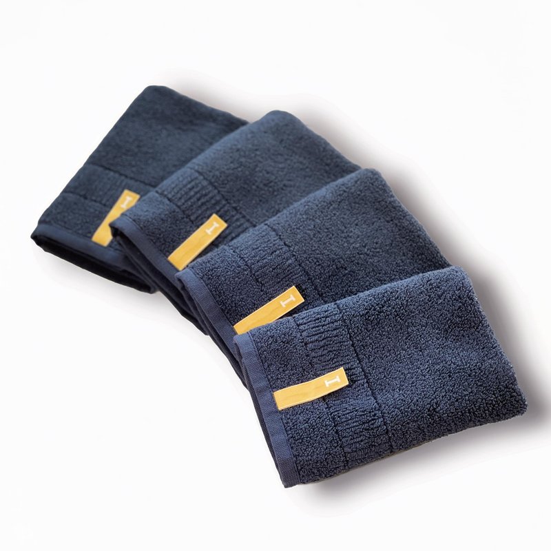 Highly Absorbent Organic Cotton Washcloths, Soft & Durable Face Towels, Made in Japan, Oeko-Tex Class 1 Certified, 13.8 x 13.8 inch, Navy, Pack of 4 – Proof of Purity