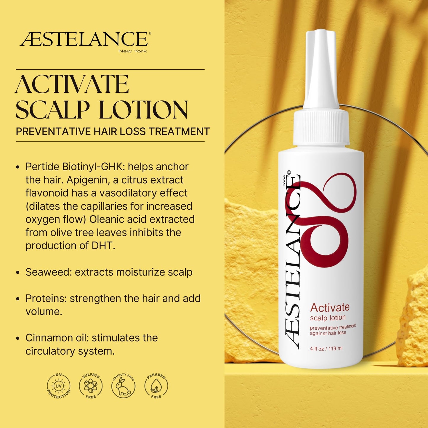 Aestelance Activate Scalp Lotion Preventative Hair Loss Treatment | Designed to Rejuvenate and Strengthen your Scalp 4 oz