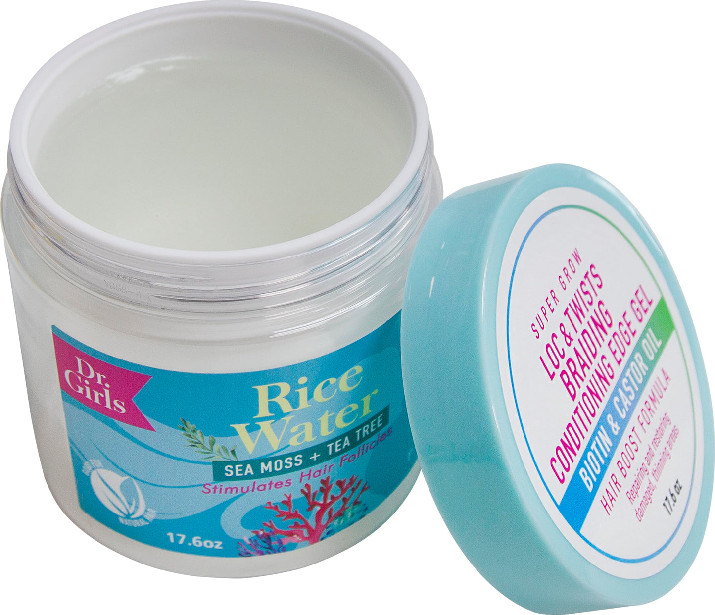 R&B Collection Dr. Girls Braiding conditioning Gel / 24 Hour Hold/Extra Mega Hold/17.6oz (Sea Moss+ Tea Tree)