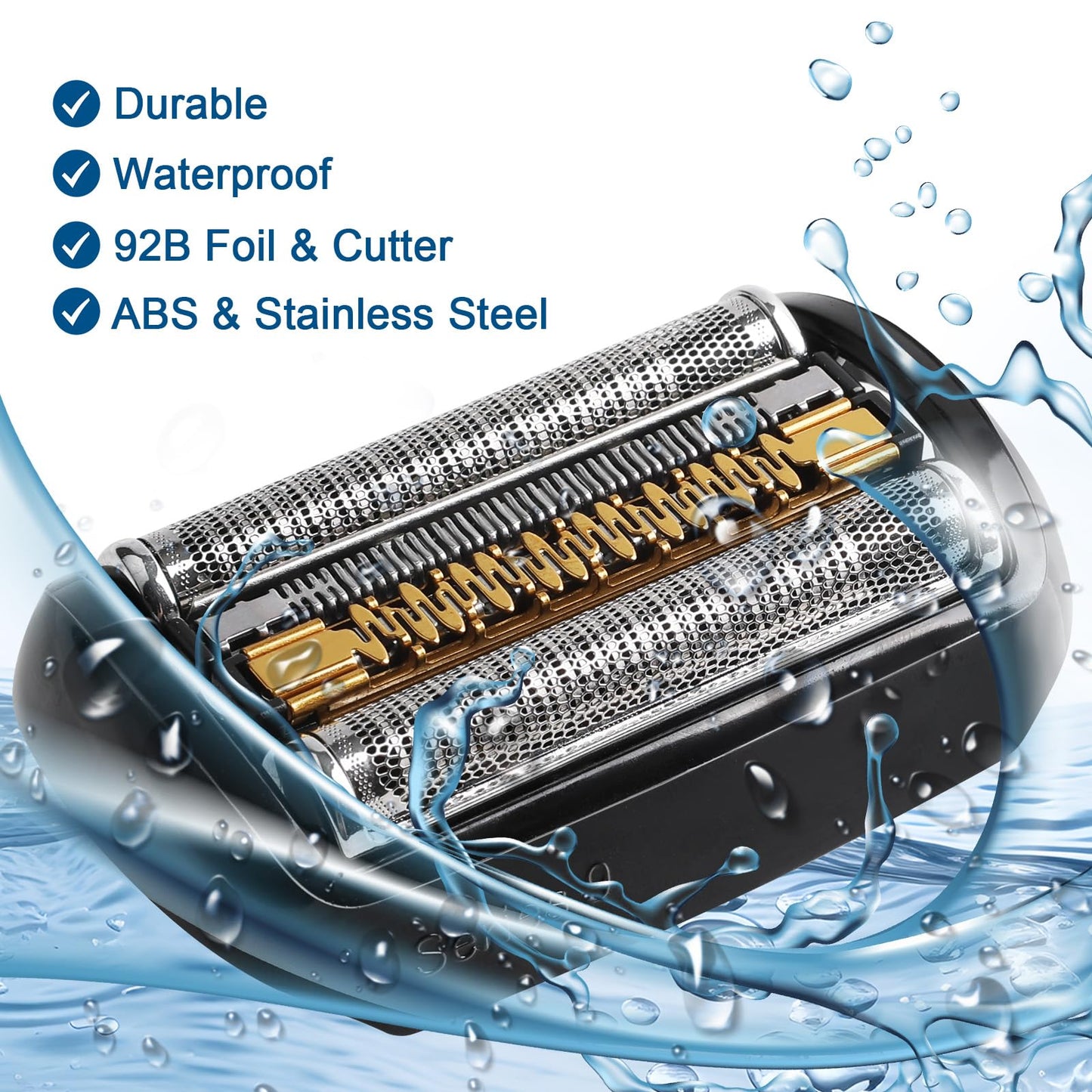 92B Series 9 Electric Shaver Replacement Head Accessories for Braun S9 Foil & Cutter Razor Heads – Foil & Cutter for S9 9290cc/9370cc/9390cc, Close Shave & Hypoallergenic, Wet/Dry Use