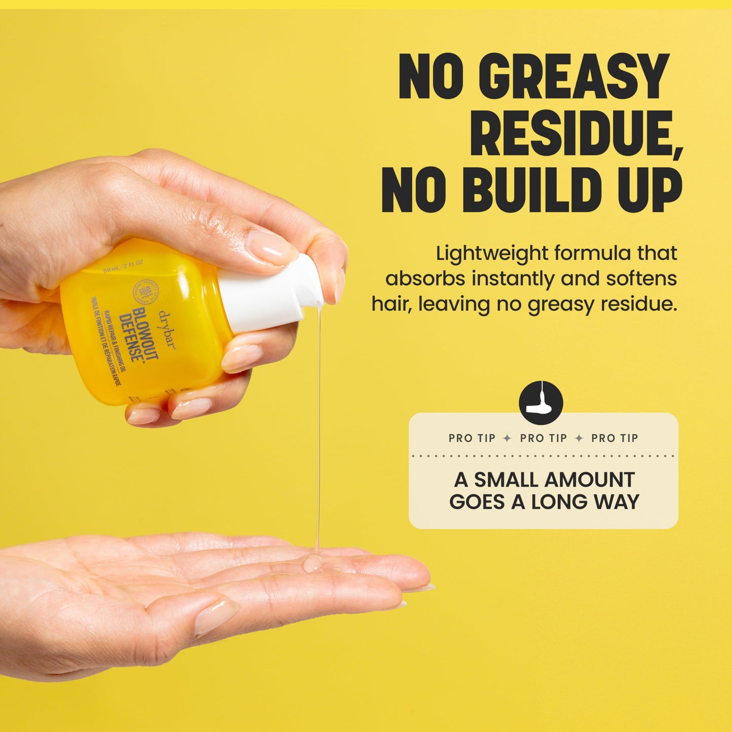 Drybar Blowout Defense Rapid Repair and Finishing Oil - Weightless Heat Protectant for Hair, Repairs Split Ends, Adds Shine for Long-Lasting Blowouts