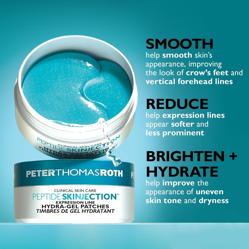 Peter Thomas Roth | Peptide Skinjection™ Expression Line Hydra-Gel Patches | Smoothing Peptide Eye Mask Patches for Fine Lines and Wrinkles
