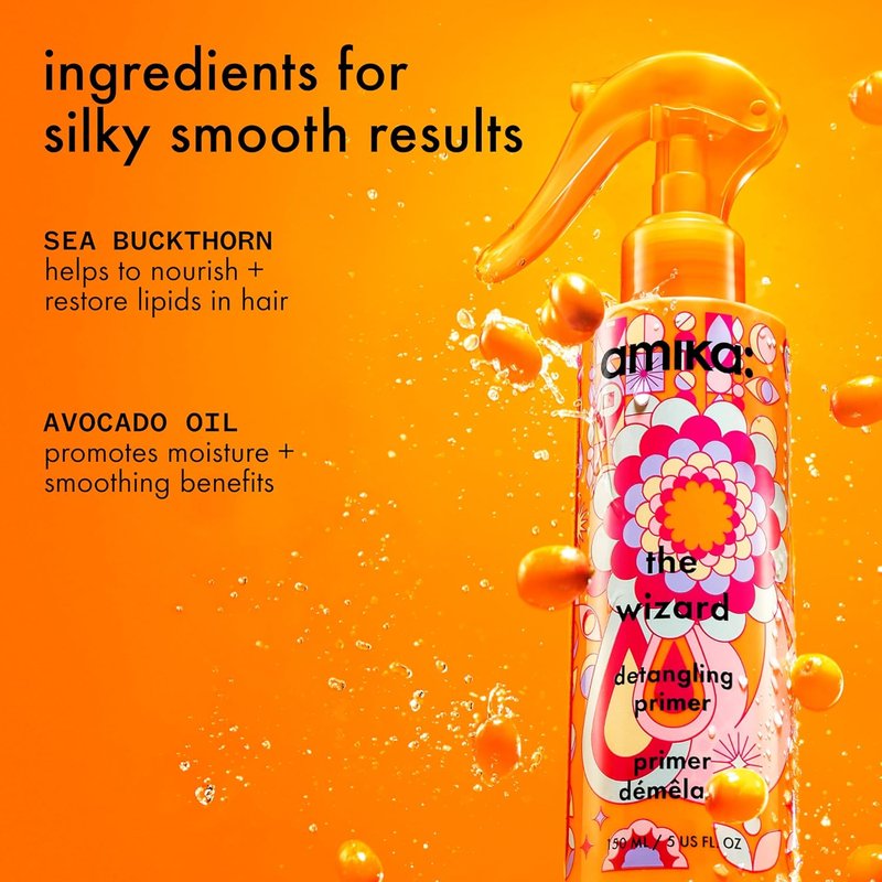 Amika The Wizard Detangling Primer - Lightweight Hair Spray for Smooth, Frizz-Free Locks