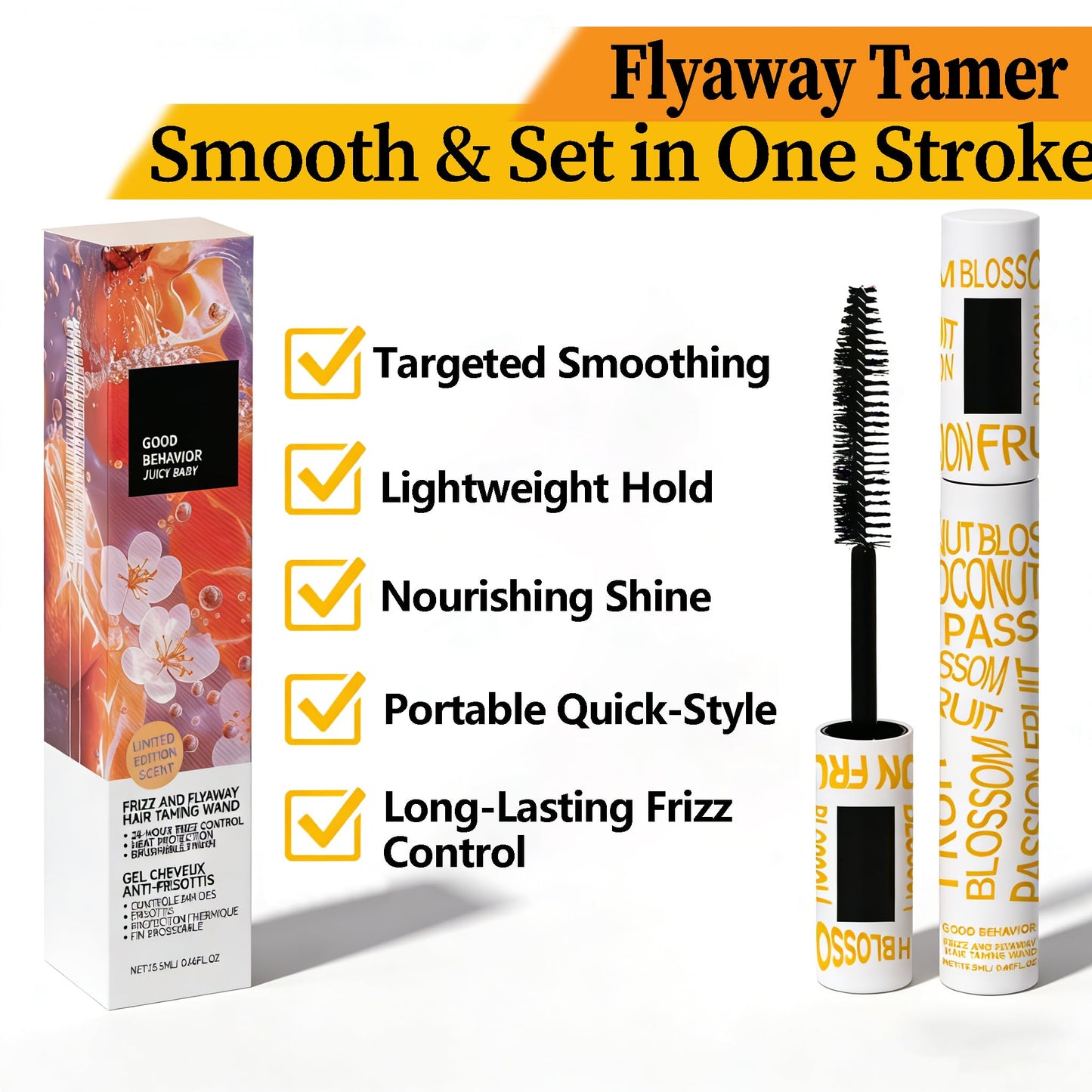 CleJoy Hair Taming Wand - On-the-Go Smoothing Stick for Frizz Control