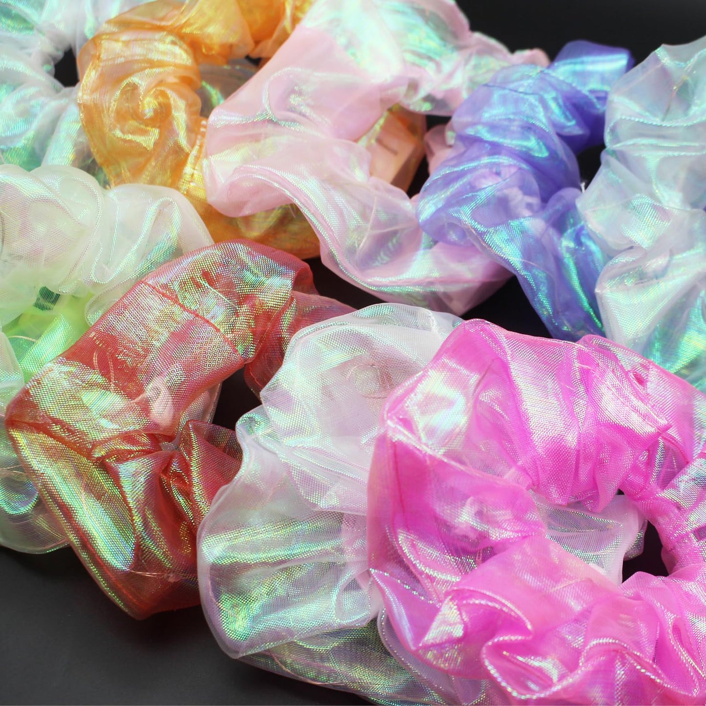 40 Pcs LED Scrunchies, Light up Hair Scrunchies, Glow in the Dark Hair Ties with 3 Light Modes, Neon Hair Accessories for Women Glow Hair Bands