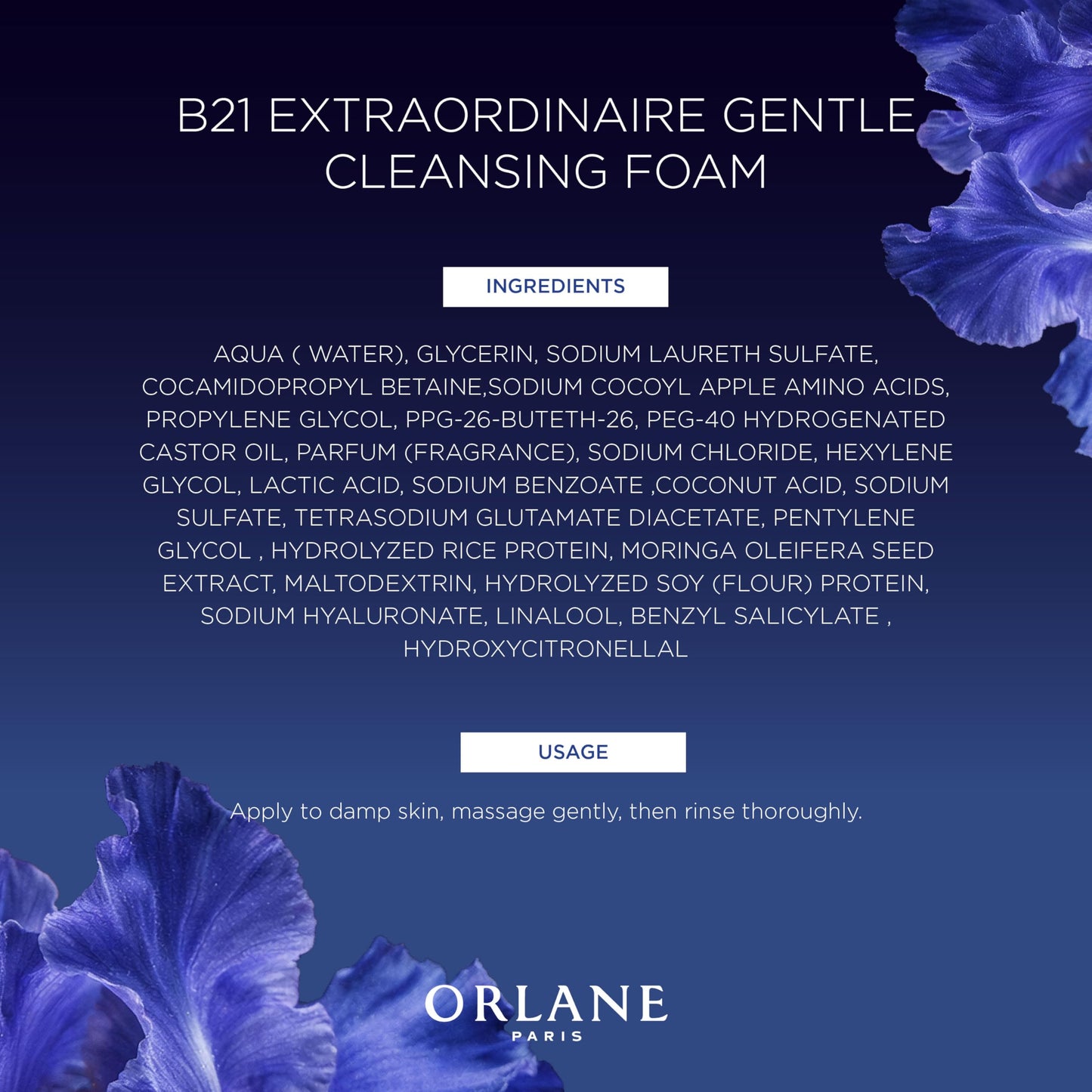 Orlane – B21 Extraordinaire Gentle Cleansing Foam, 8.4 fl oz, 250 ml, Makeup-Removing & Purifying Cleanser, Gentle Face & Eye Cleanser, Pollution Protection, Refreshing Comforting Texture