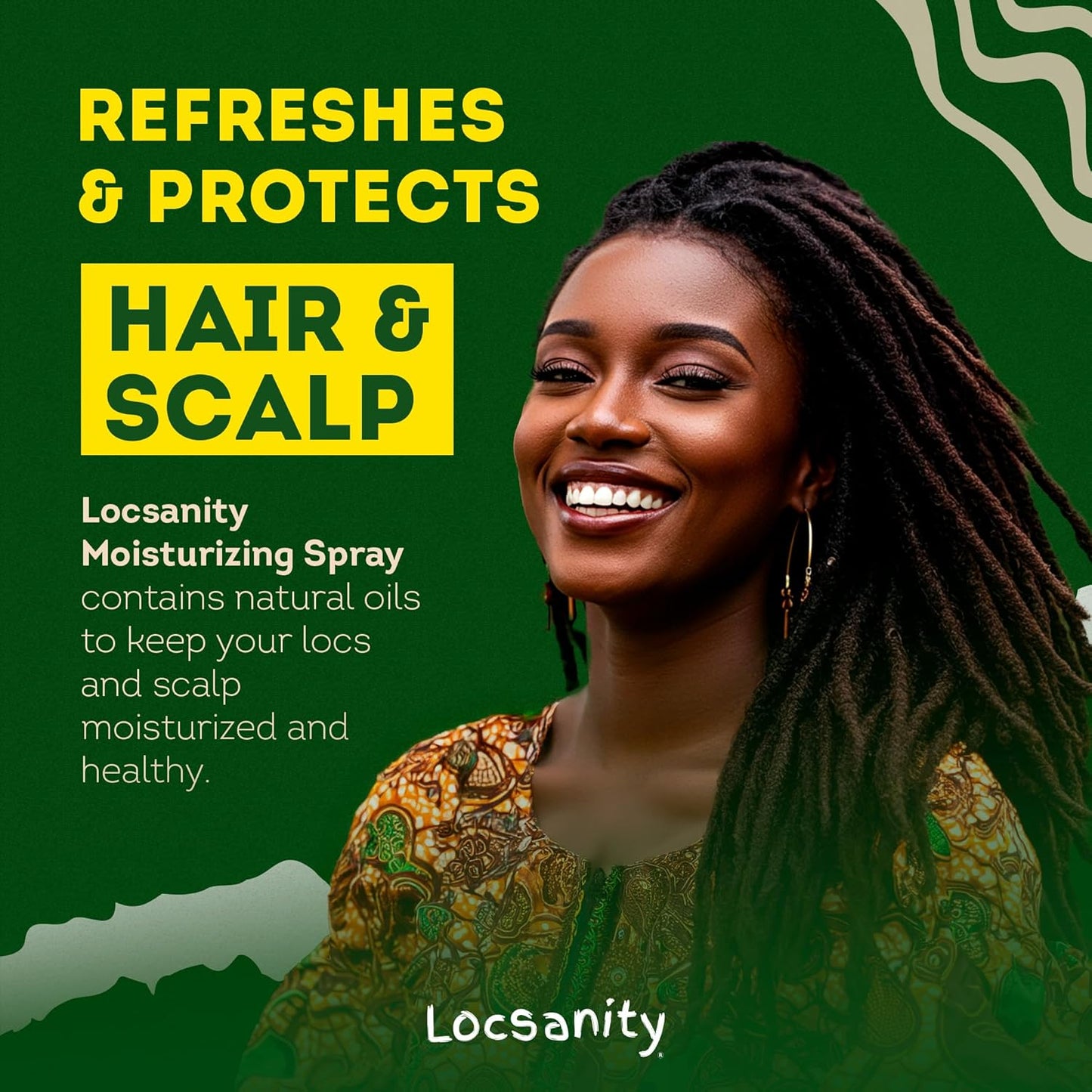 Locsanity Daily Moisturizing Rosewater & Peppermint Spray - Lightweight Frizz Control for Locs & Dreadlocks | Natural Hair & Scalp Moisturizer (12 fl oz)