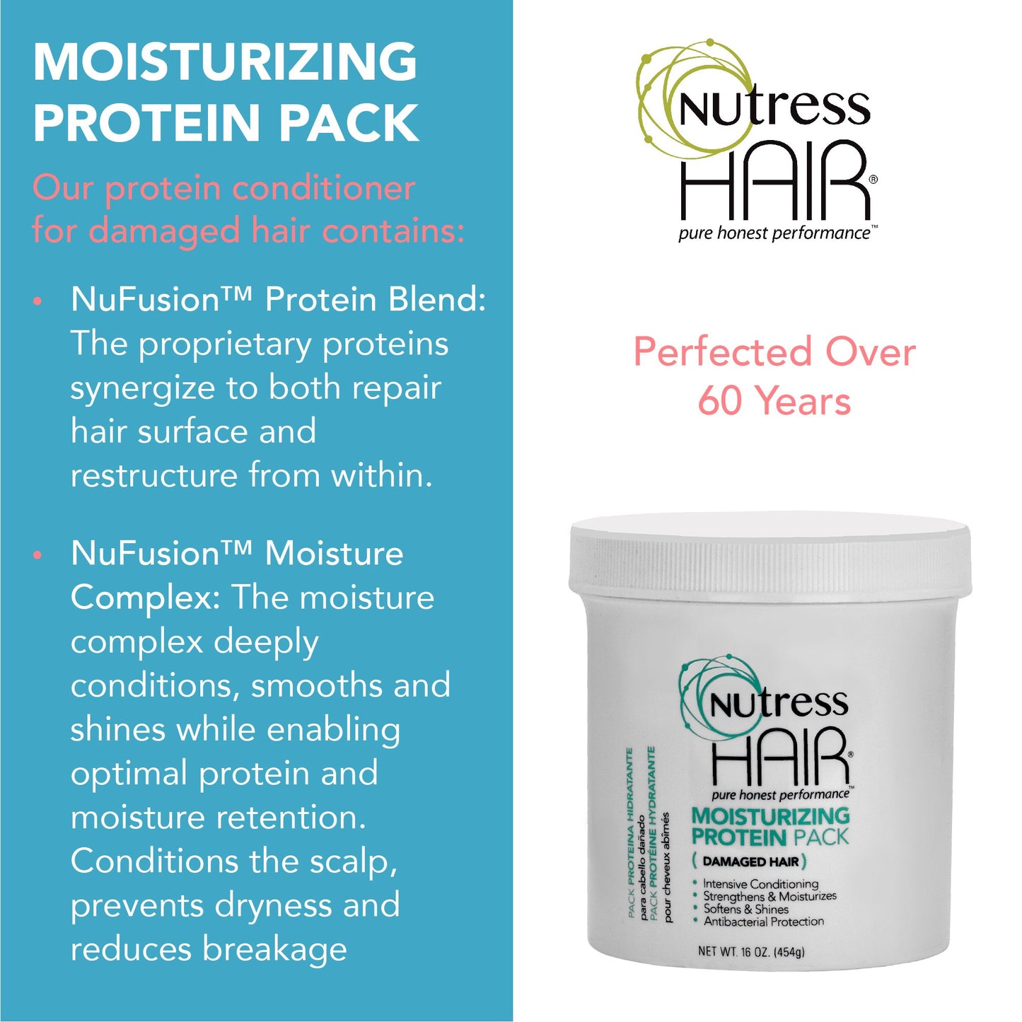 Nutress Hair One-Step Protein Treatment for Damaged Hair 16 oz.