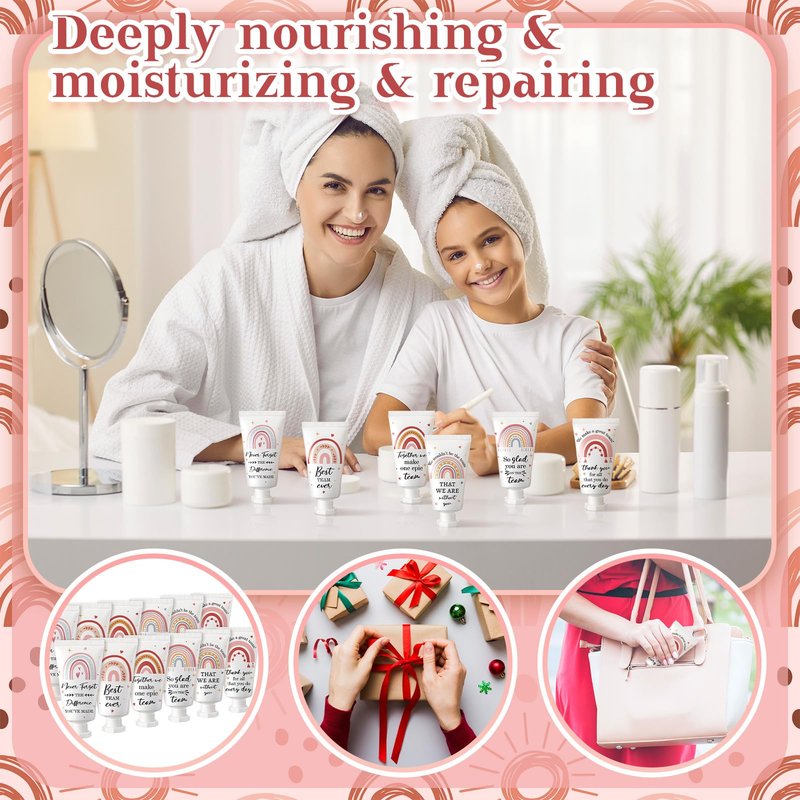 Sacubee 48 Pack American Teachers' Day Employee Appreciation Team Gifts Bulk Travel Size Hand Cream Inspirational Thank You Gifts Small Hand Lotions for Women Mothers Day Crna Nurse Employees Staff