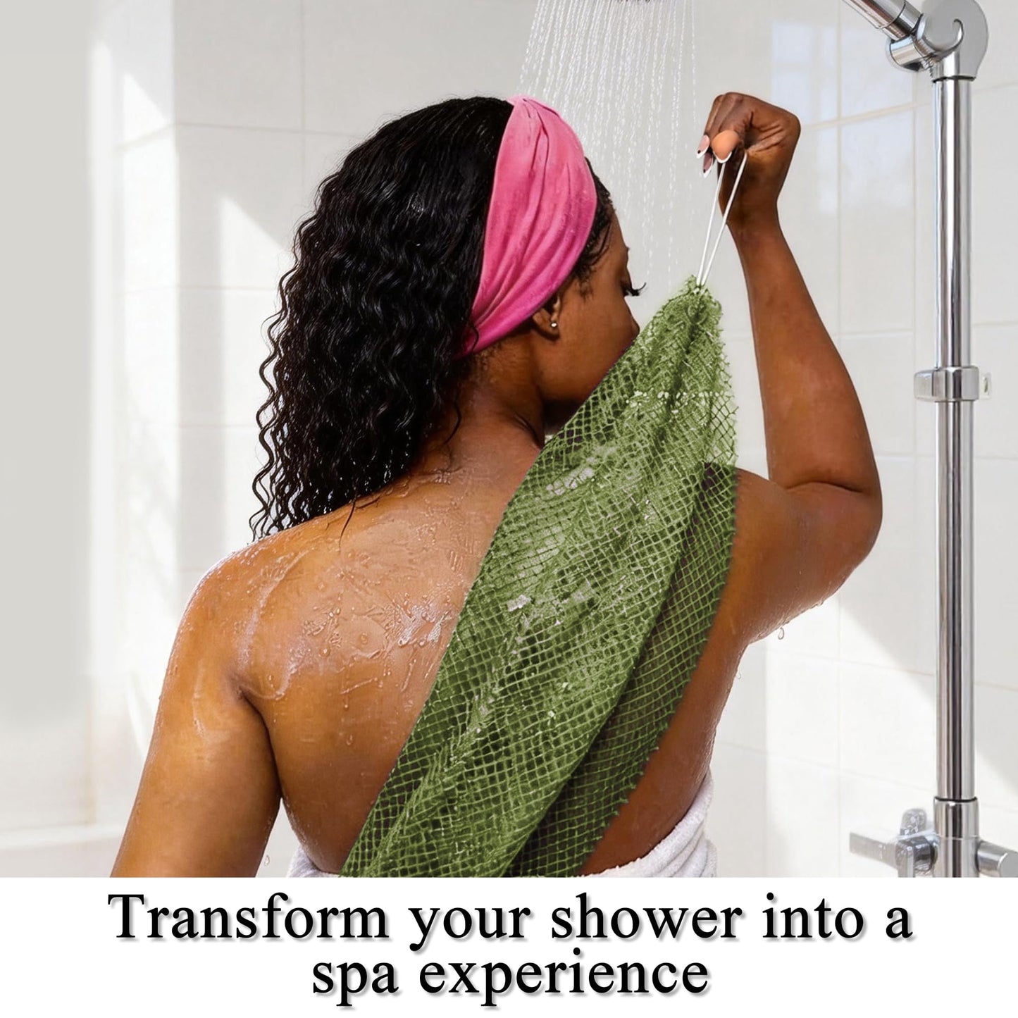 SubSahara Authentic African Net Sponge - 4 Pack Exfoliating Bath & Shower Loofah Sponge for Body & Face, Gentle Scrubber for All Skin Types, Travel, Durable